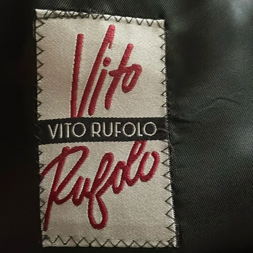 Vito‎ Rufolo Italy Vtg Wool Super 100s Suit Jacket Sport Coat Mens 44S Black